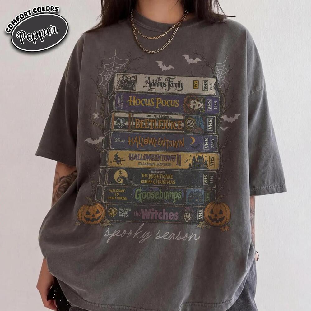 Halloween VHS Retro Spooky Season Horror Movie T Shirt